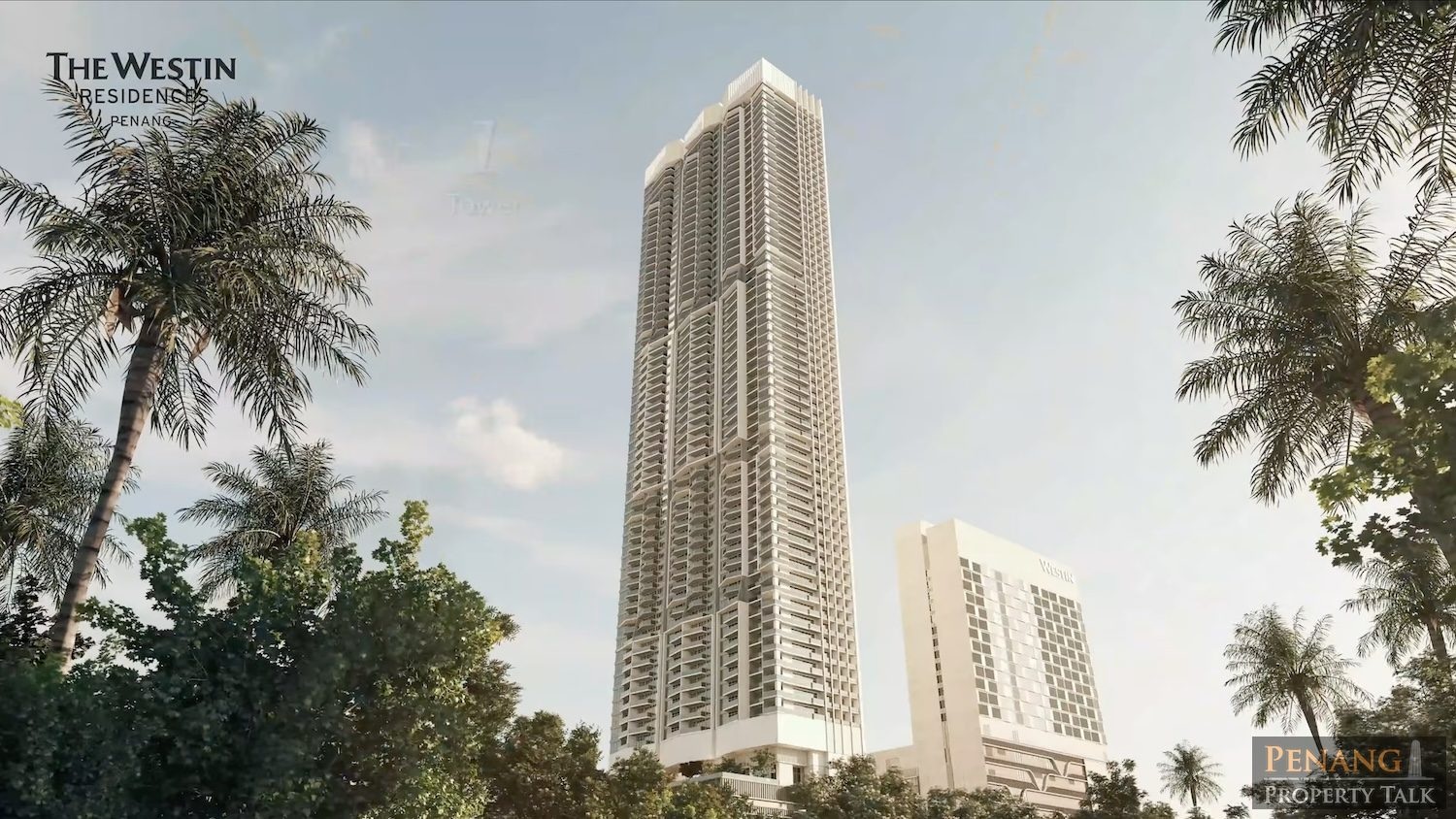 Artist impression of the 69-storey residence with the adjoining Westin hotel.