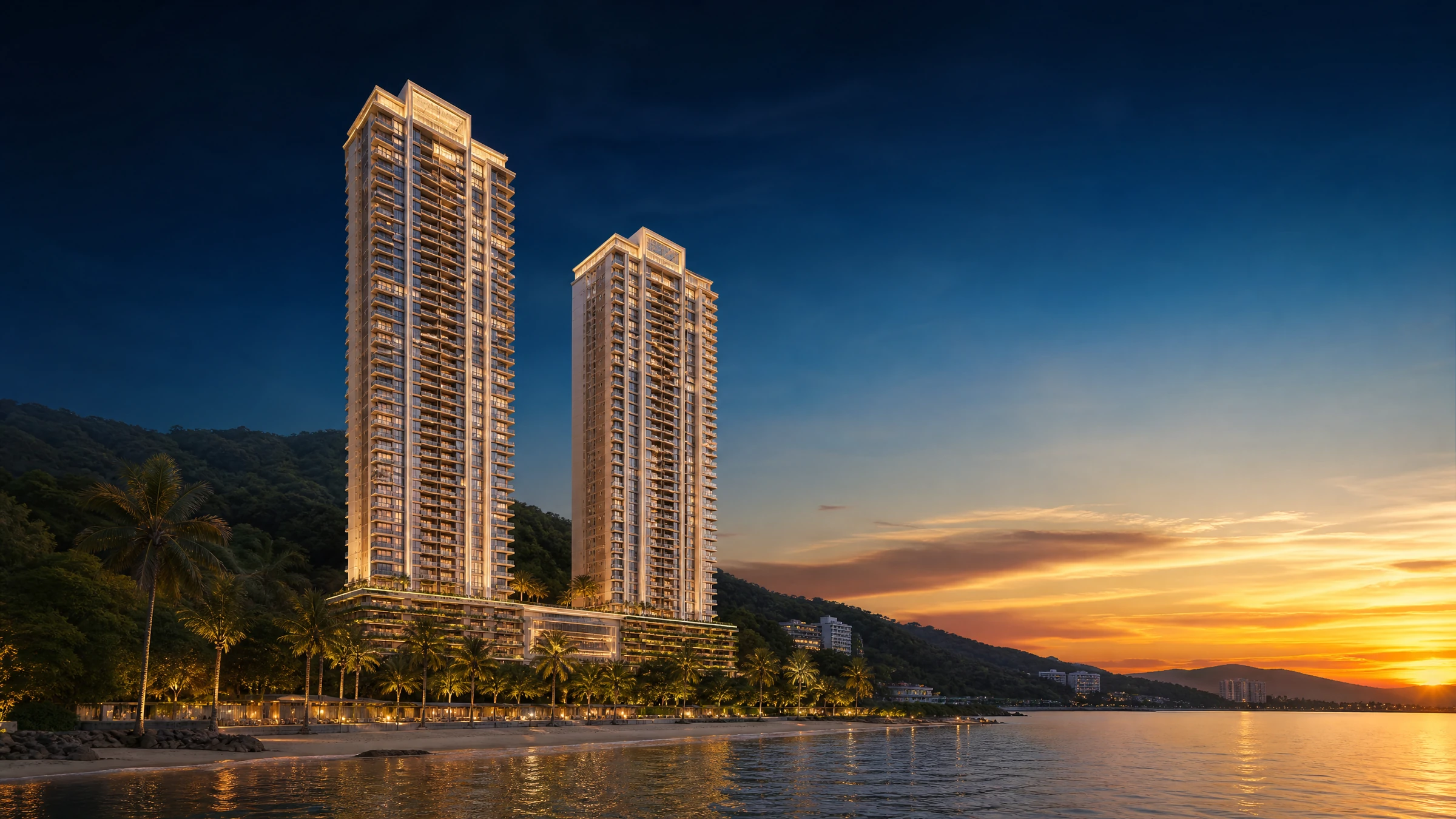 Twin-tower coastal artist impression.